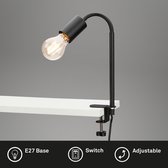 Briloner Leuchten KRAMPO Klemlicht 1-licht metaal zwaart 1xE27 max. 10W schroefklem Flexarm