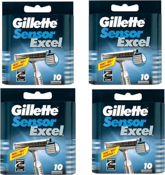 Gillette Sensor Excel - 40 pièces - 4 x 10 Lames de rasoir | bol