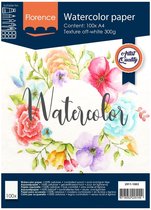 Aquarelle Papier aquarelle 300g A4 blanc Florence - 100 pcs