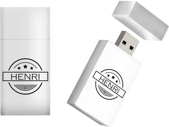 HENRI naam kado verjaardagscadeau cadeau usb stick 16GB - naam cadeau, gefeliciteerd cadeau