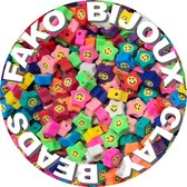 Fako Bijoux® - Klei Kralen Sterretjes Smiley / Emoji - Figuurkralen - Polymeer Kralen - Kleikralen - 10mm - 100 Stuks