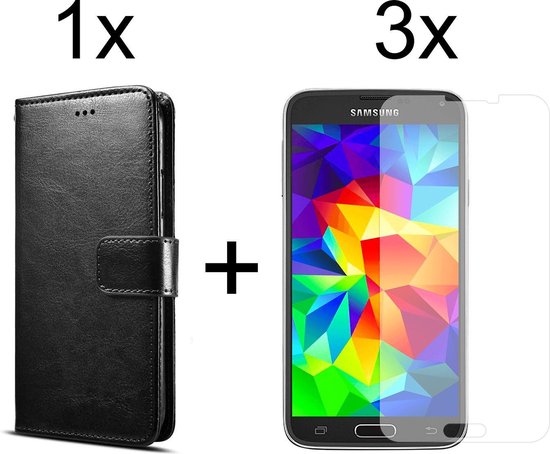 constant Matroos Goed gevoel Samsung S5 Hoesje - Samsung Galaxy S5 hoesje bookcase met pasjeshouder  zwart wallet... | bol.com