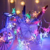 Led lampjes slinger - Sterretjes - 6 meter - 40 lichtjes - Multicolour - Kerst - Winter - Lichtsnoer op batterij