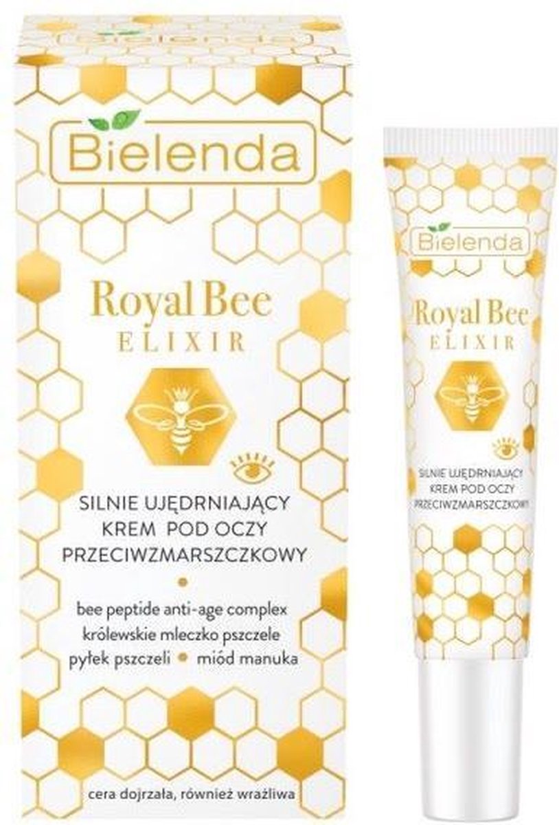 Bielenda Royal Bee Elixir Antirimpel Oogcrème, sterk verstevigend, met Royal Jelly en Manuka honing, dag en nacht, 15ml