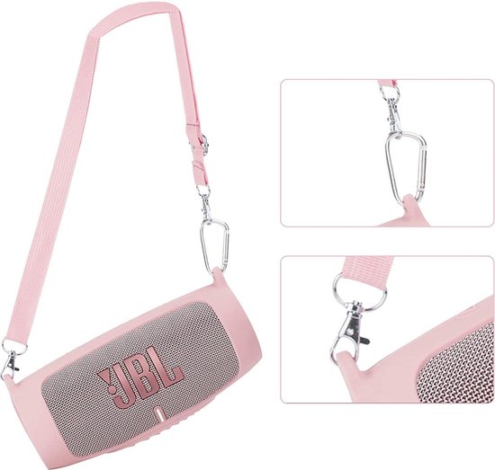 Silicone Hoes Voor JBL Go 4 Draagbare Luidspreker Hoes Met Druppelbescherming Marineblauw