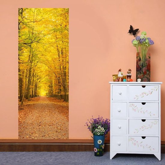 Autocollant De Porte Décoratif 85x205 Cm - Motif Fond En Bois Moderne Par Tulup - Neuf Pour Toutes Les Pièces