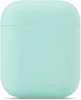 Mint Groen - Hoesje Apple Airpods 1 & 2 - Siliconen hoesje - beschermhoesje - Soft case - Cover