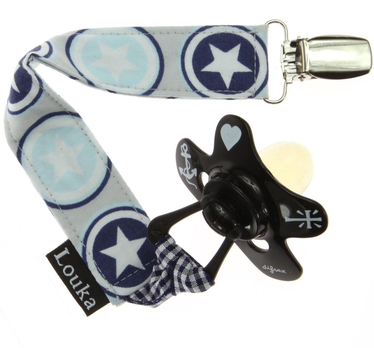 Goedkoopste Louka Speenkoord cirkel en ster blauw - speenketting