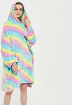 Regenboog - Tie dye Hoodie - Regenboogkleur - winter kleding Hoodie Deken - Hoodie Blanket - Oversized Hoodie - Fleece Deken - Indoor/Outdoor Coat