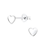 Joy|S - Zilveren hartje oorbellen - gepolijst - 5 mm