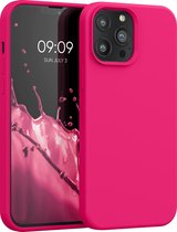 kwmobile telefoonhoesje voor Apple iPhone 13 Pro Max - Hoesje met siliconen coating - Smartphone case in neon roze