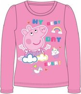 Peppa Pig shirt - donkerroze - Peppa Big longsleeve - maat 110