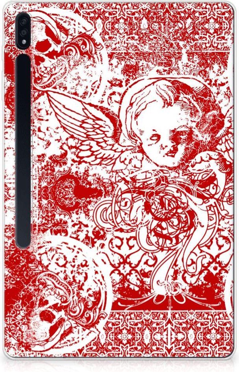 Tablet BackCover Samsung Galaxy Tab S7 Plus | S8 Plus Angel Skull Rood