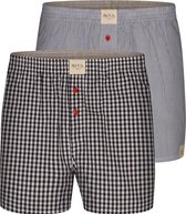 Phil & Co 2-Pack Wijde Boxershorts Heren PH-159 Geblokt + Gestreept - Maat XL - Losse boxershort heren