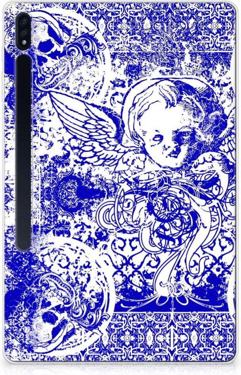 Tablet BackCover Samsung Galaxy Tab S7 Plus | S8 Plus Angel Skull Blauw