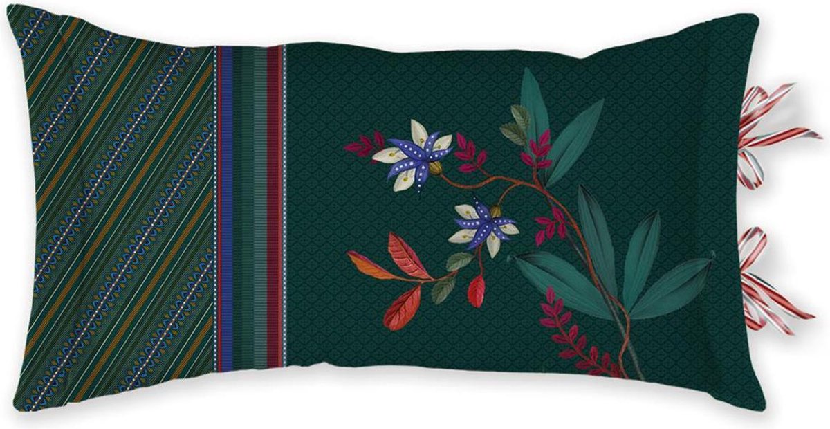 Pip Studio sierkussen Birds in a Row green 35x60 Groen