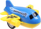 vliegtuig F-II jongens 5 cm pull-back blauw/geel