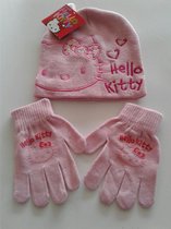 Hello Kitty - winterset - Muts & Handschoenen - Roze - 54 cm - 100% Acryl