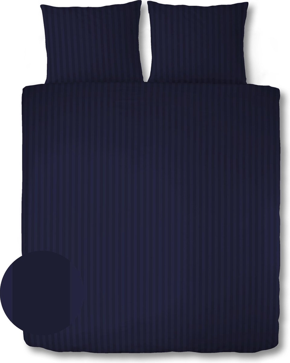 Dekbedovertrek Luxe Hotel collectie - 140 x 200 / 220 cm - 100% katoen/satijn 300TC - deepblue