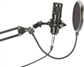 Pulver - Microfoon voor PC & Laptop met USB Plug & Play- Incl. Microfoonarm- Studiomicrofoon met shockmount & popfilter- Gaming, Streaming & Podcast- Incl. Tripod & Plopkap
