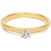 Tresor Solitaire ring - Sterling zilver - Geelgoud - 50