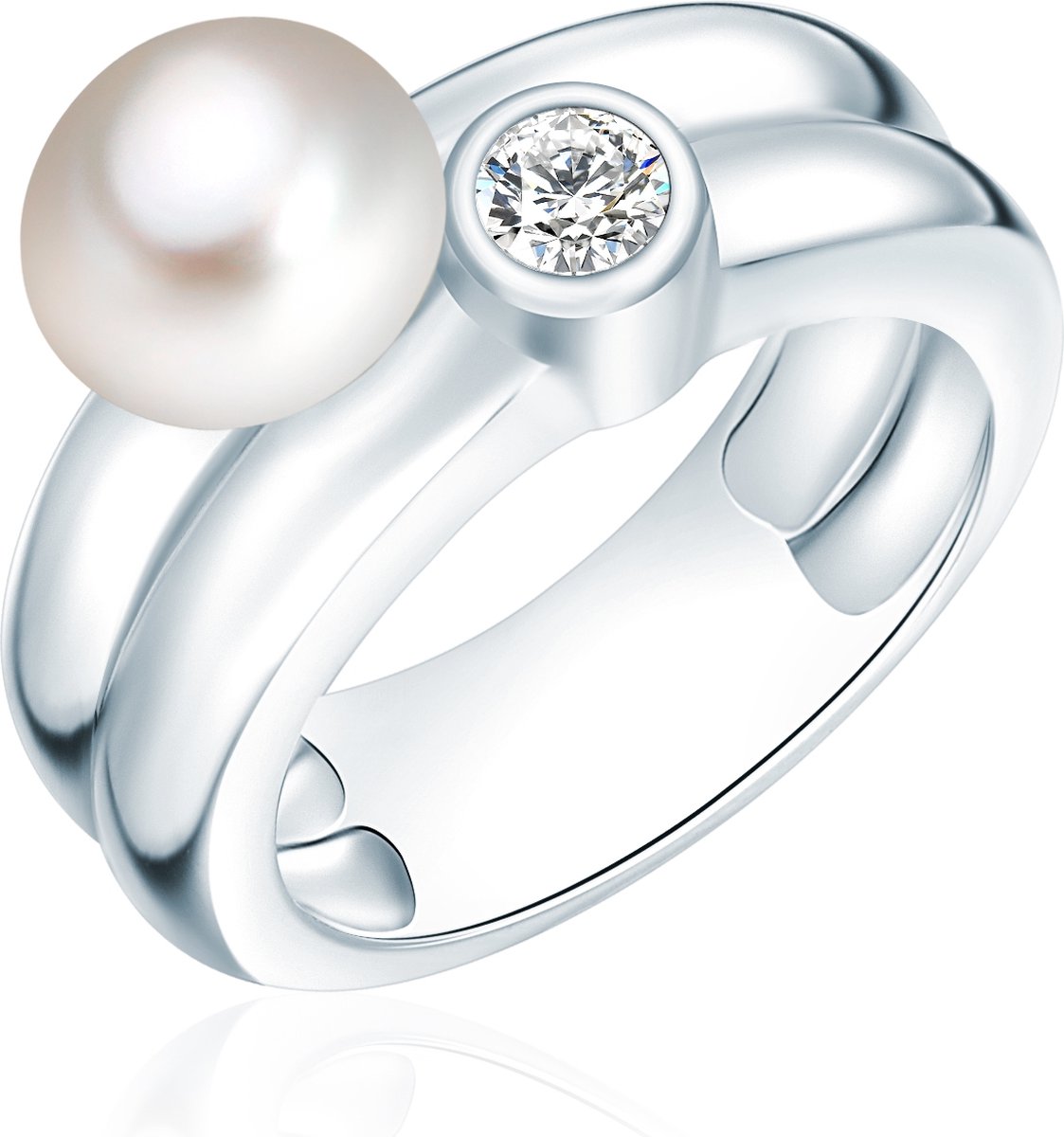 Valero Pearls Valero Pearls Parel ring Sterling zilver Gekweekte zoetwaterparels wit