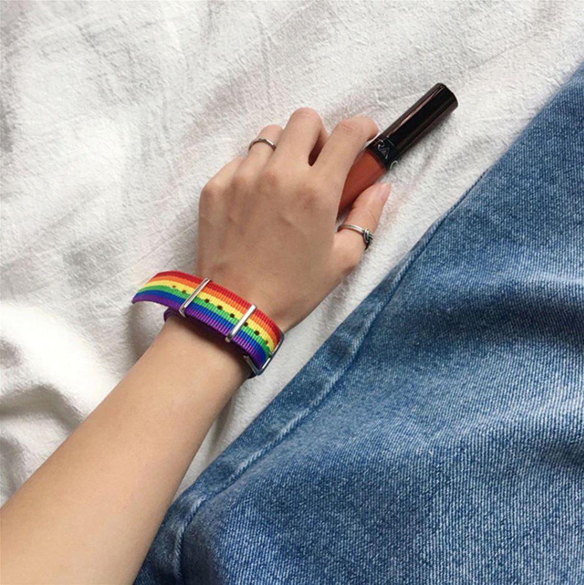 gay pride sieraden Rekbare chainmail armband armband van de regenboog Sieraden Armbanden Schakelarmbanden 