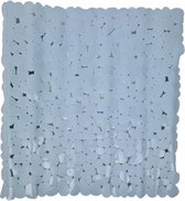 Anti-slip badmat - Stenen motief - Lichtblauw - PVC - Vietkant - 50 x 50 cm