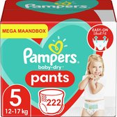 Pampers - Baby Dry Pants - Maat 5 - Maandbox - 222 stuks - 12/17KG