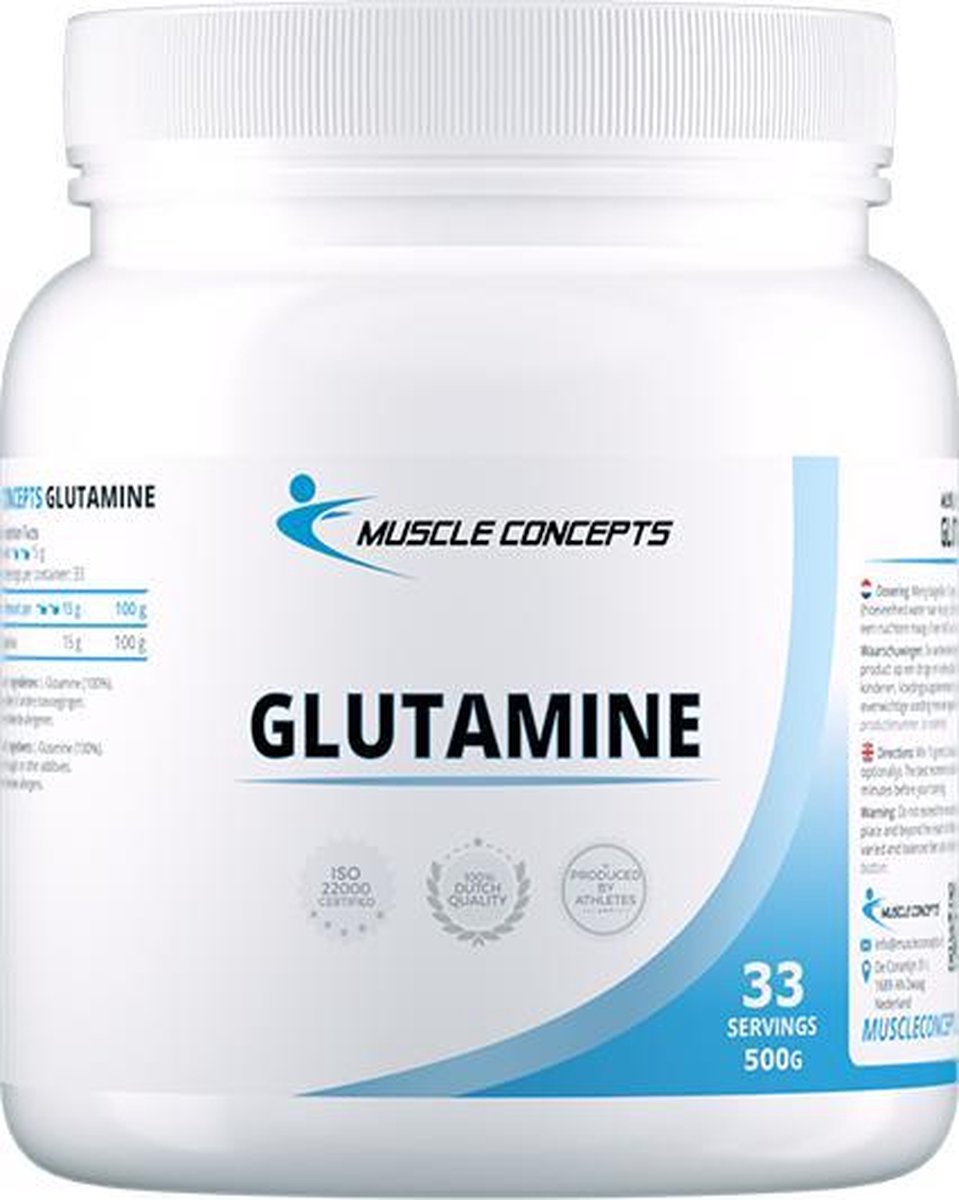 Goedkoopste Glutamine poeder - Aminozuren - 500 gram (33 porties) | Muscle Concepts