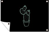 Décoration de jardin Été - Cactus - Pastel - 60x40 cm - Affiche de jardin - Toile de jardin - Affiche extérieure