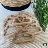 Houten Bijtring | Wolk | Hout | Dieren | Hobby | DIY | Ringen | Kralen | Baby Shower | Kinderkamer | Fopspeen | Baby Mobiel | Cadeau idee | Doe het zelf | Baby | 100%  Onbewerkt | TheOldOmen 