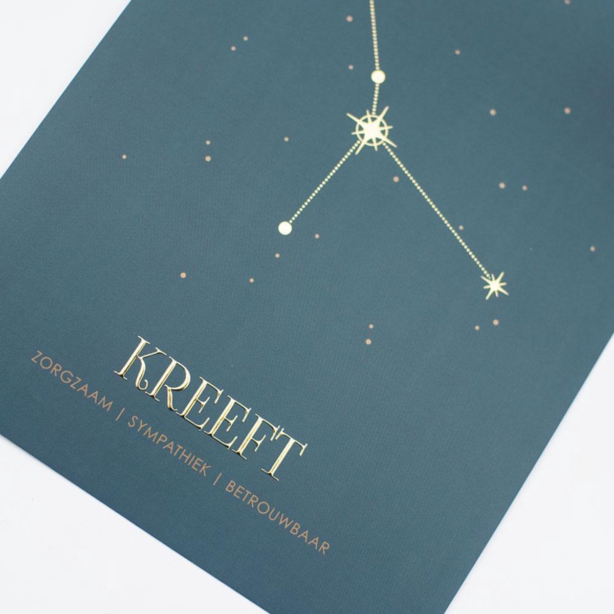 Sterrenbeeld poster Kreeft | A4 formaat | goud folie | Leukigheidjes