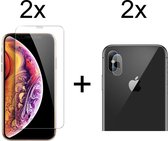 Beschermglas iPhone XS/X Screenprotector 2 stuks - iPhone XS/X Screenprotector Glas - iPhone XS/X Screen Protector Camera - 2 stuks