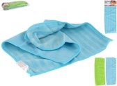 Pakket van 2x stuks microvezeldoeken -Groen en Blauw 30X40 CM - Microvezel vaatdoekjes - Wonderdoekjes - Schoonmaak/huishoud doeken - Toilet doeken