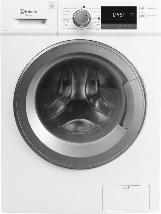 Wasmachine: VEDETTE LLV95W voorruitwasmachine - 9 kg - Inductiemotor - 1400 tpm - Wit, van het merk Vedette