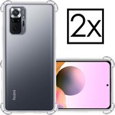 Xiaomi Redmi Note 10 Pro Hoesje Transparant Cover Silicone Shock Case Hoes - 2 Stuks