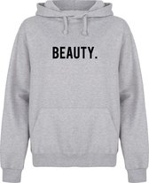 BEAUTY & THE BEAST couple hoodies grijs (BEAUTY - maat XL) | Matching hoodies | Koppel hoodies