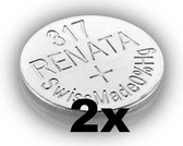 Renata 317 / SR516SW zilveroxide knoopcel horlogebatterij 2 (twee) stuks