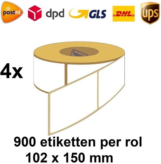 Roll Labels Compatible 102x150 For Zebra A300 DA402 2000D GK420D LP450 C4