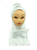 Witte zachte hoofddoek, Mooie hijab 2 stuks (onderkapje hijab)