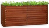 Blumfeldt Rust Grow kweekbak - Kweektafel voor het kweken van bloemen, kruiden en groenten - Moestuinbak - 200 x 100 cm - Werkhoogte 90 cm - Staal - Roestkleurige finish
