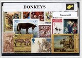 Ezels – Luxe postzegel pakket (A6 formaat) : collectie van verschillende postzegels van ezels – kan als ansichtkaart in een A6 envelop - authentiek cadeau - kado tip - geschenk - kaart - Equus africanus asinus - hoefdier - lastdier - trekdier