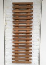 Teakhouten plantenklimrek in laddervorm voor buiten aan de wand - 30 x 90 cm - Gemaakt van duurzaam plantage teakhout - RVS ophangsleuven aan de achterkant