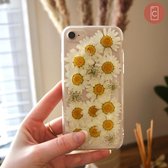 Casies Apple iPhone SE 2020 / 8 / 7 Gedroogde Bloemen Hoesje - Dried Flower Case - Soft Case TPU droogbloemen - transparant