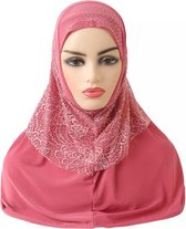 Elegant roze Hoofddoek, mooie hijab
