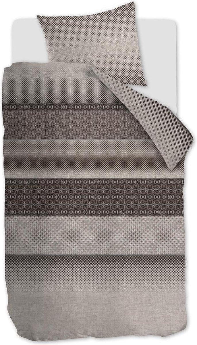 Rivièra Maison Retrograde Dekbedovertrek - Eenpersoons - 140x200/220 cm - Bruin