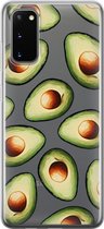 Samsung Galaxy S20 Telefoonhoesje - Transparant Siliconenhoesje - Flexibel - Met Voedselprint - Avocado