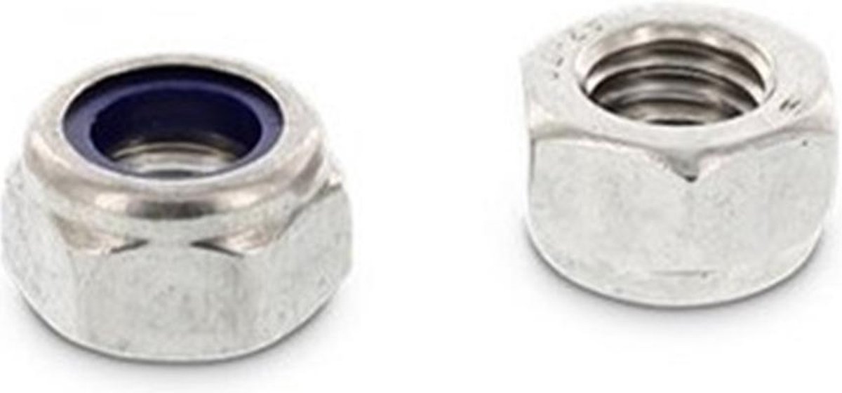 Borgmoer laag M4 DIN 985 RVS A2-50 SW7 (500 stuks)