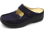 Wolky Comfortschoenen Roll Slipper blauw nubuck